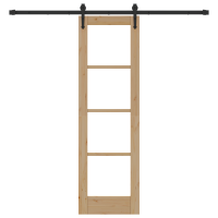 Produktbild för Skjutdörr Naturlig och svart 61 x 198,5 cm