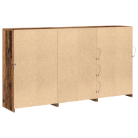 Produktbild för LED-sido bord Gammalt trä 181,5 x 37 x 100 cm Konstruerat trä