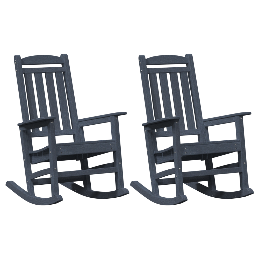 Produktbild för Gungstol 2 pcs Marinblå 92 x 70 x 108 cm polyeten