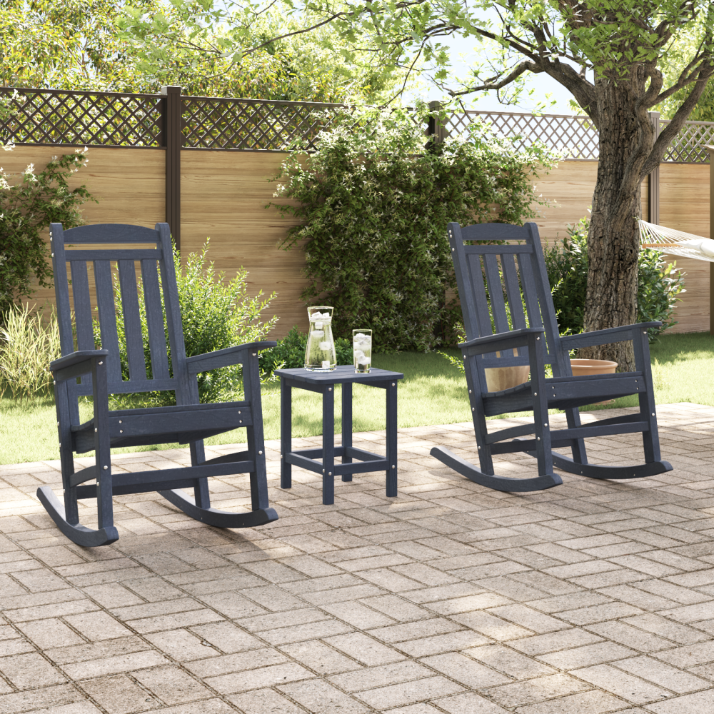 Produktbild för Gungstol 2 pcs Marinblå 92 x 70 x 108 cm polyeten