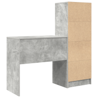 Produktbild för Skrivbord med låda med hylla med lagring 2 pcs Betonggrå