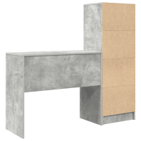 Produktbild för Skrivbord med låda med hylla med lagring 2 pcs Betonggrå