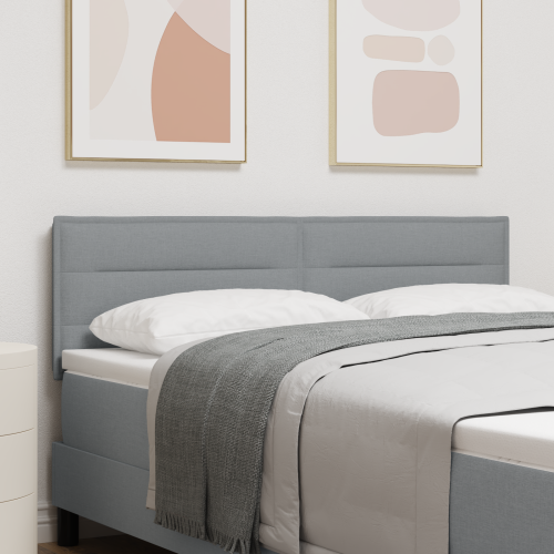 vidaXL LED huvuddyna med LED-ljusslingor Ljusgrå 160 cm tyg