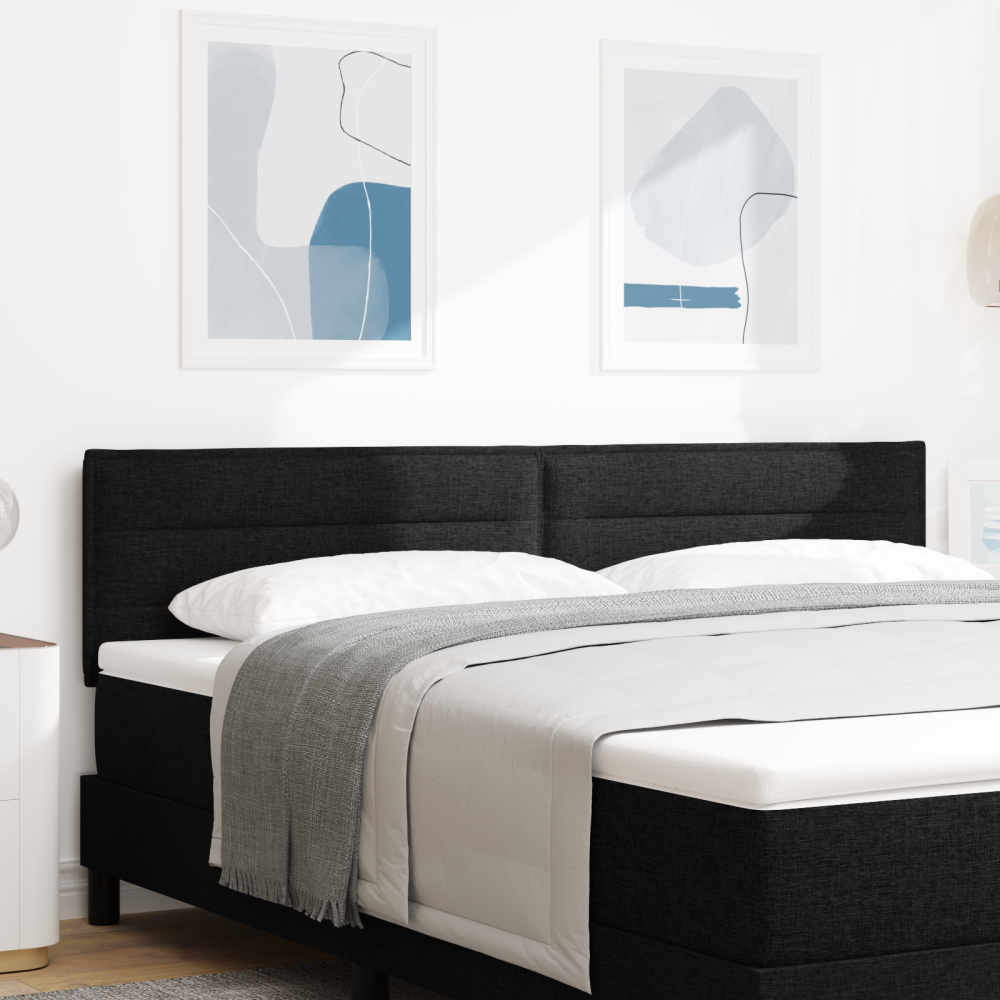 Produktbild för LED huvuddyna med LED-ljusslingor Svart 180 cm tyg