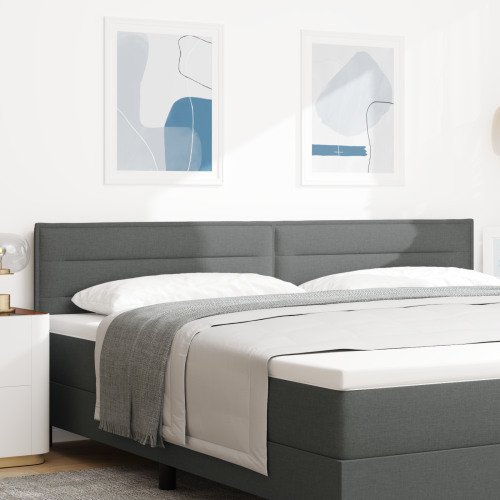 vidaXL LED huvuddyna med LED-ljusslingor Mörkgrå 200 cm tyg
