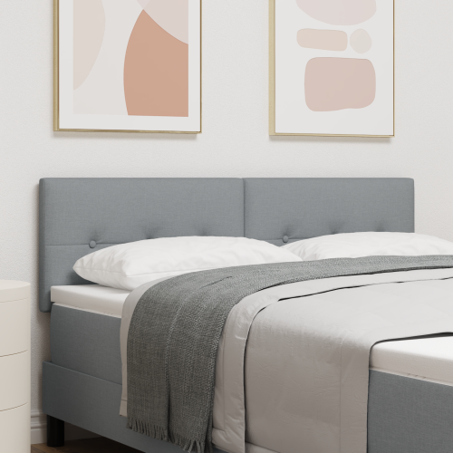 vidaXL LED huvuddyna med LED-ljusslingor Ljusgrå 160 cm tyg