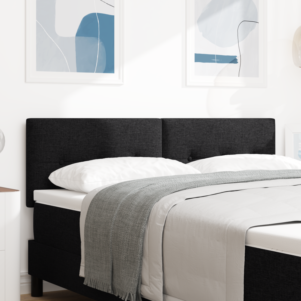 Produktbild för LED huvuddyna med LED-ljusslingor Svart 160 cm tyg