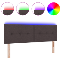 Produktbild för LED huvuddyna med LED-ljusslingor Mörkbrun 160 cm tyg