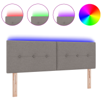 Produktbild för LED huvuddyna med LED-ljusslingor Taupe 160 cm tyg