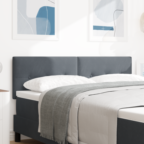 vidaXL LED huvuddyna med LED-ljusslingor Grå 160 cm Sammet
