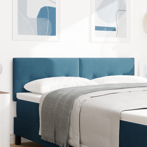 vidaXL LED huvuddyna med LED-ljusslingor Blå 160 cm Sammet