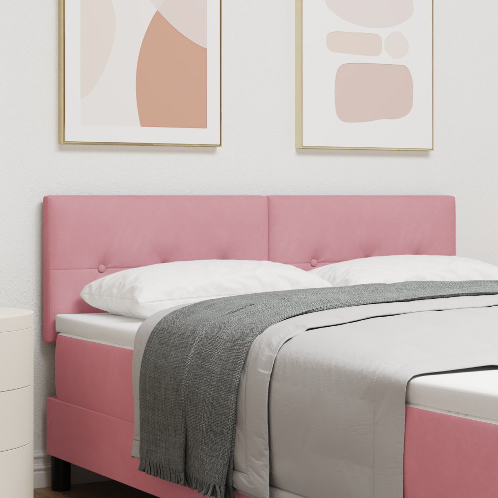Produktbild för LED huvuddyna med LED-ljusslingor Rosa 160 cm Sammet