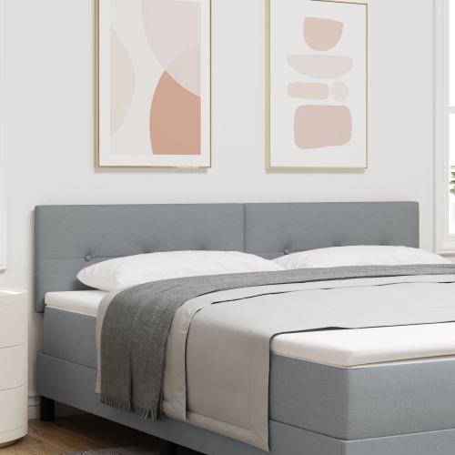 vidaXL LED huvuddyna med LED-ljusslingor Ljusgrå 180 cm tyg