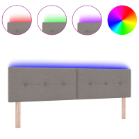 Produktbild för LED huvuddyna med LED-ljusslingor Taupe 180 cm tyg