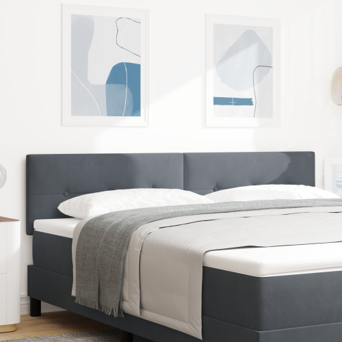 vidaXL LED huvuddyna med LED-ljusslingor Grå 180 cm Sammet