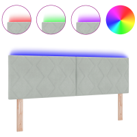 Produktbild för LED huvuddyna Ljusgrå 144 cm Sammet