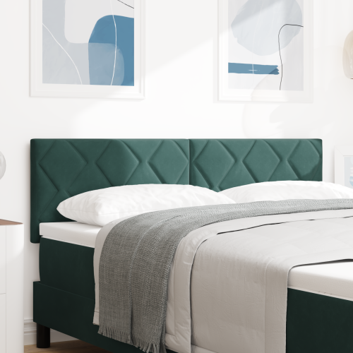 vidaXL LED huvuddyna Mörkgrön 144 cm Sammet