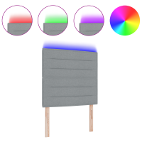 Produktbild för LED huvuddyna med LED-ljusslingor Ljusgrå 80 cm tyg