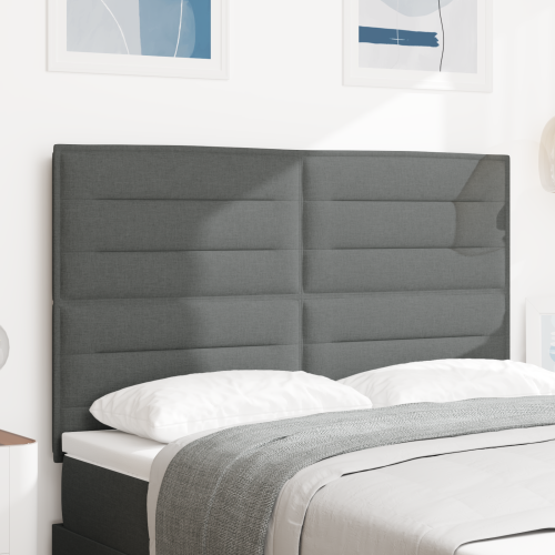 vidaXL LED huvuddyna med LED-ljusslingor Mörkgrå 144 cm tyg