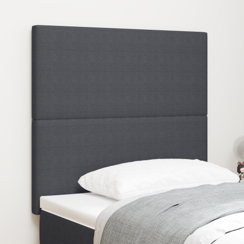 vidaXL LED huvuddyna med LED-ljusslingor Mörkgrå 100 cm Kordread tyg