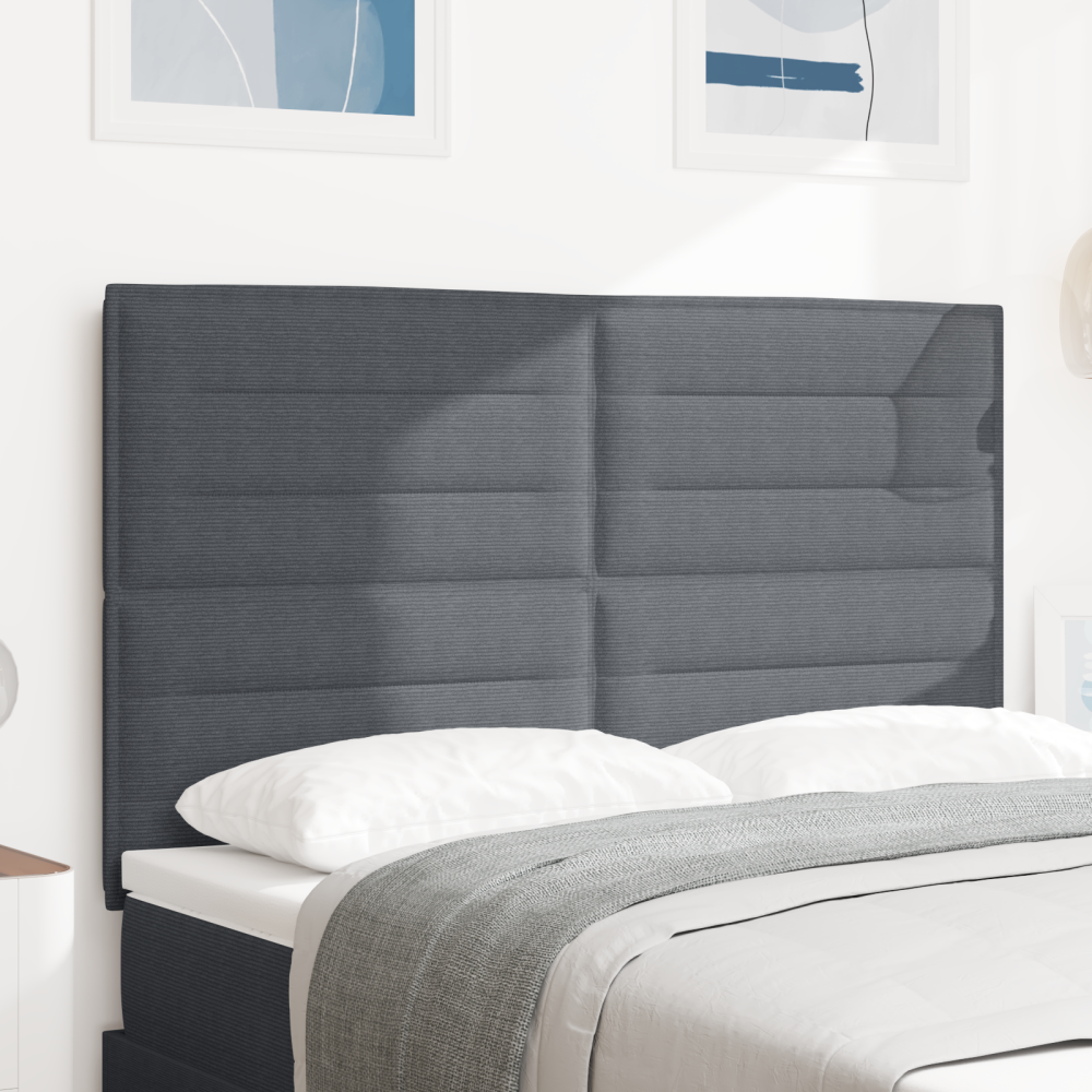 Produktbild för LED huvuddyna med LED-ljusslingor Mörkgrå 160 cm Kordread tyg