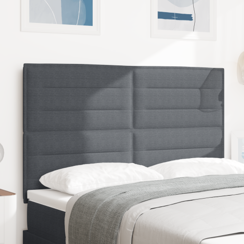 vidaXL LED huvuddyna med LED-ljusslingor Mörkgrå 160 cm Kordread tyg