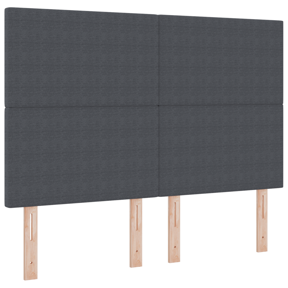 Produktbild för LED huvuddyna med LED-ljusslingor Mörkgrå 160 cm Kordread tyg