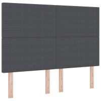 Produktbild för LED huvuddyna med LED-ljusslingor Mörkgrå 160 cm Kordread tyg