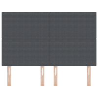 Produktbild för LED huvuddyna med LED-ljusslingor Mörkgrå 160 cm Kordread tyg