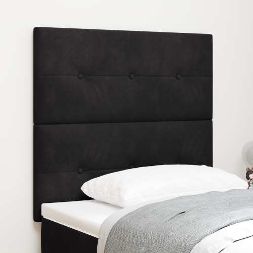 vidaXL LED huvuddyna med LED-ljusslingor Svart 100 cm Sammet