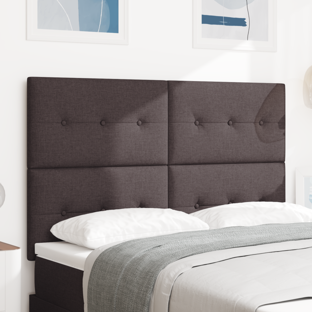 Produktbild för LED huvuddyna med LED-ljusslingor Mörkbrun 144 cm tyg