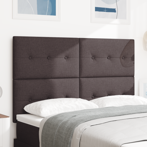 vidaXL LED huvuddyna med LED-ljusslingor Mörkbrun 144 cm tyg