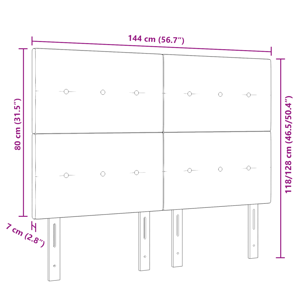 Produktbild för LED huvuddyna med LED-ljusslingor Kräm 144 cm tyg
