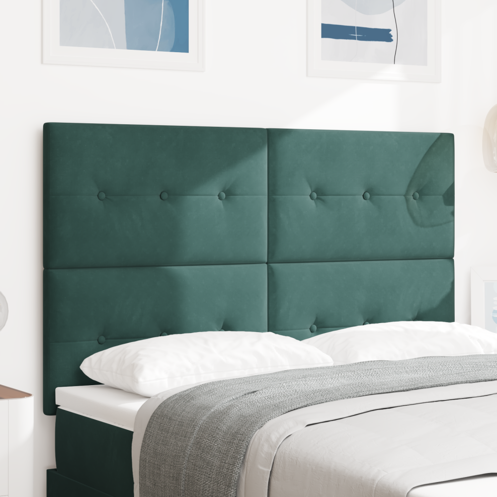 Produktbild för LED huvuddyna med LED-ljusslingor Grön 144 cm Sammet