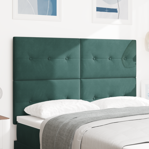 vidaXL LED huvuddyna med LED-ljusslingor Grön 144 cm Sammet