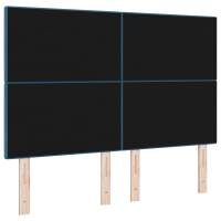 Produktbild för LED huvuddyna med LED-ljusslingor Blå 144 cm Sammet