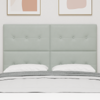 Produktbild för LED huvuddyna med LED-ljusslingor Ljusgrå 160 cm Sammet