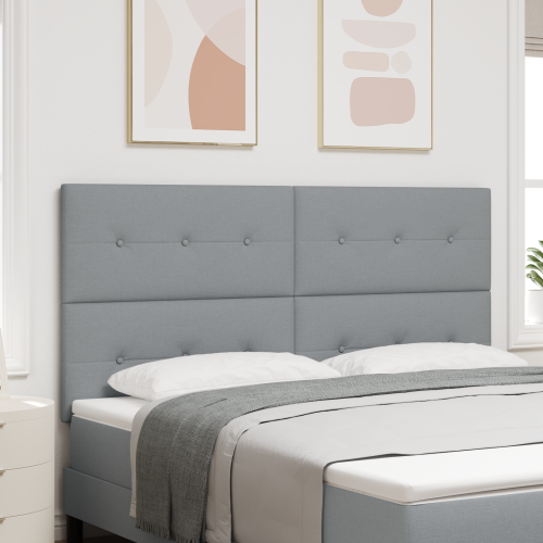 vidaXL LED huvuddyna med LED-ljusslingor Ljusgrå 180 cm tyg