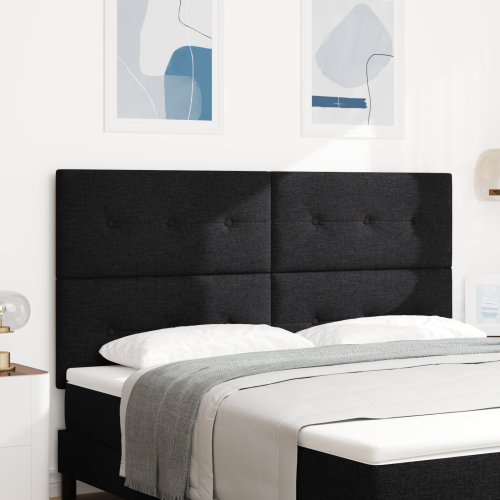 vidaXL LED huvuddyna med LED-ljusslingor Svart 180 cm tyg