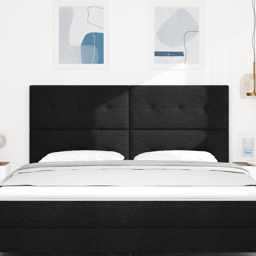 Produktbild för LED huvuddyna med LED-ljusslingor Svart 180 cm tyg