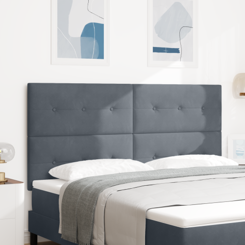 vidaXL LED huvuddyna med LED-ljusslingor Grå 180 cm Sammet