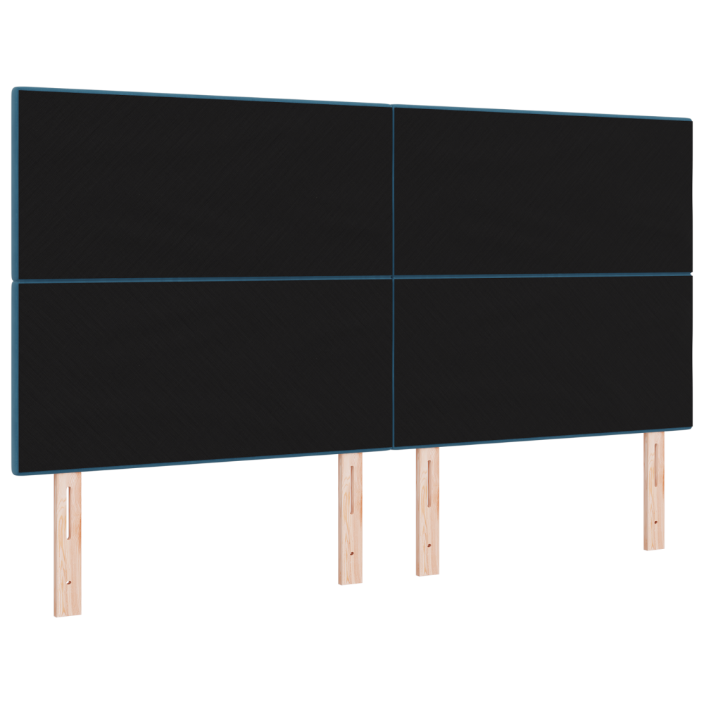 Produktbild för LED huvuddyna med LED-ljusslingor Blå 180 cm Sammet