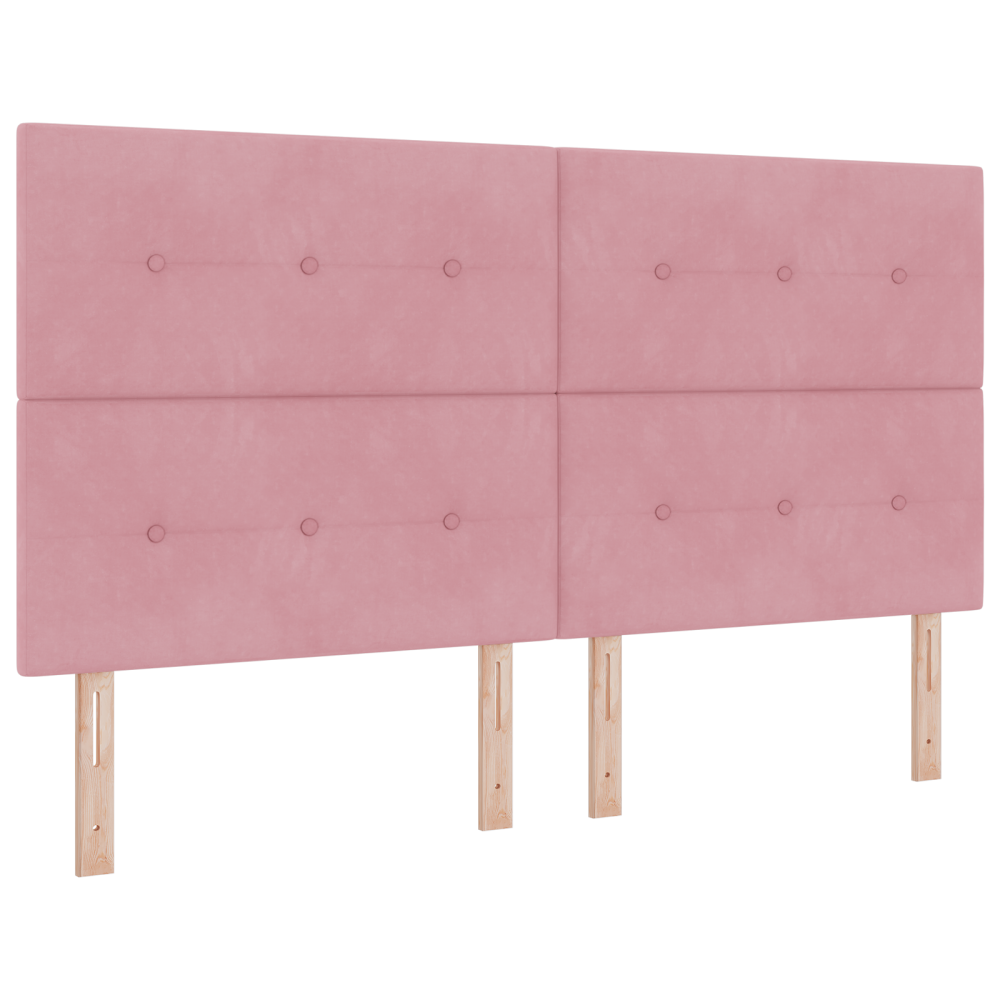 Produktbild för LED huvuddyna med LED-ljusslingor Rosa 180 cm Sammet