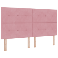 Produktbild för LED huvuddyna med LED-ljusslingor Rosa 180 cm Sammet