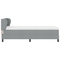 Produktbild för Bäddfjäder med madrass med huvudgavel Ljusgrå 90 x 190 cm tyg