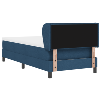 Produktbild för Bäddfjäder med madrass med huvudgavel Blå 90 x 190 cm tyg