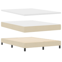 Produktbild för Bäddfjäder med madrass med huvudgavel Kräm 140 x 190 cm tyg