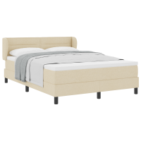 Produktbild för Bäddfjäder med madrass med huvudgavel Kräm 140 x 190 cm tyg