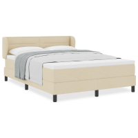 Produktbild för Bäddfjäder med madrass med huvudgavel Kräm 140 x 190 cm tyg