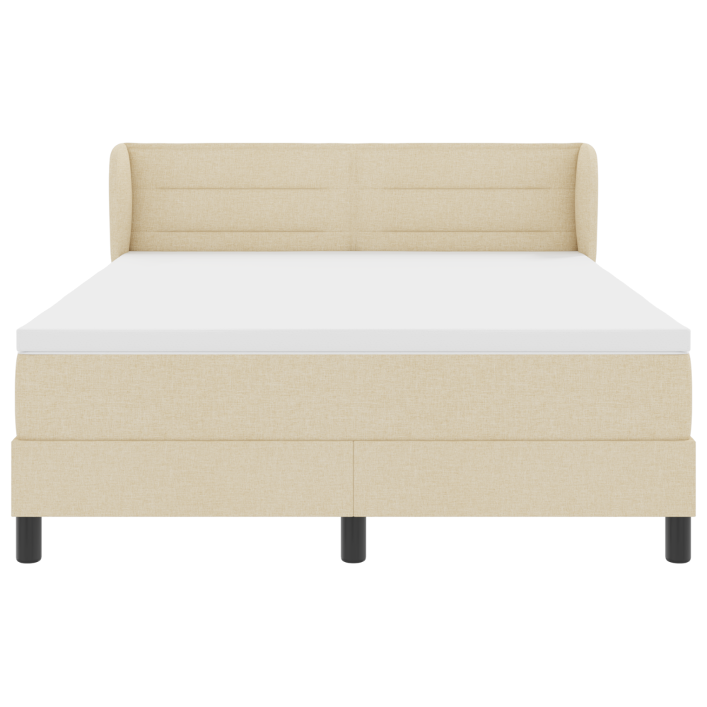 Produktbild för Bäddfjäder med madrass med huvudgavel Kräm 140 x 190 cm tyg